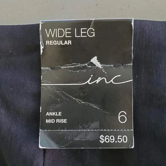 INC International Concepts Cropped Wide Leg Pants Black Women Size 6 High Rise - Picture 5 of 7